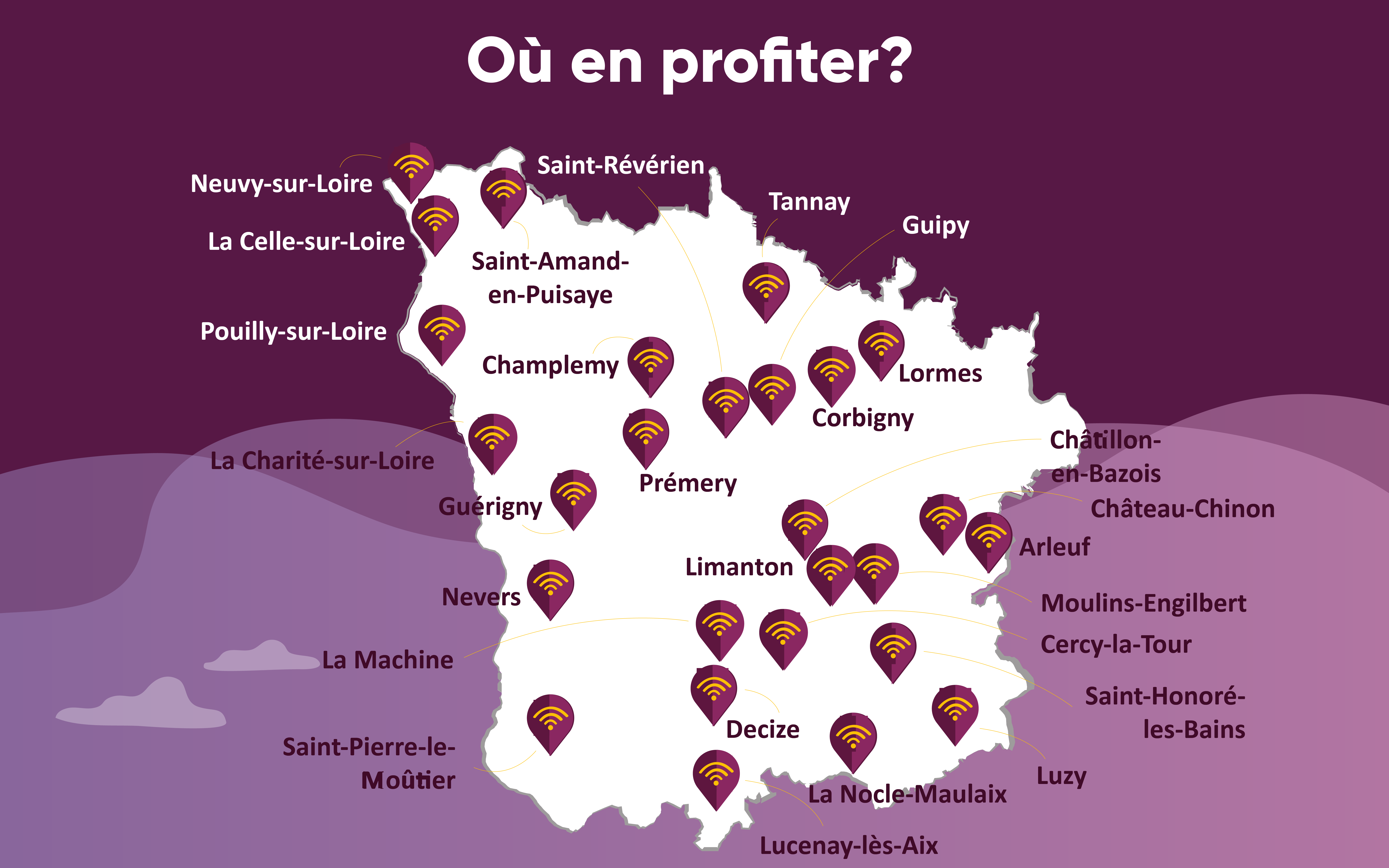 Carte des points d'accès wifi Nièvre